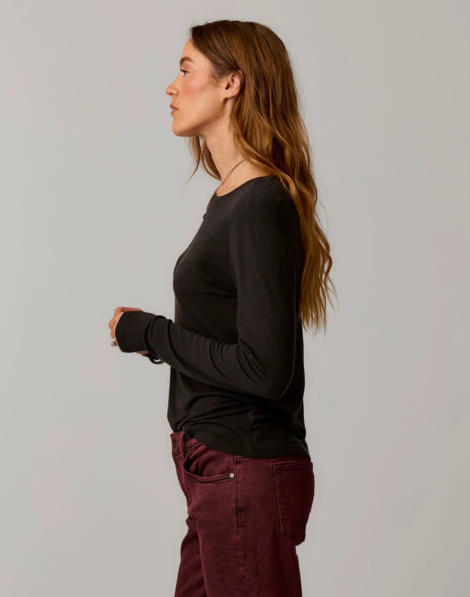 Lea Tissue Crewneck: Black
