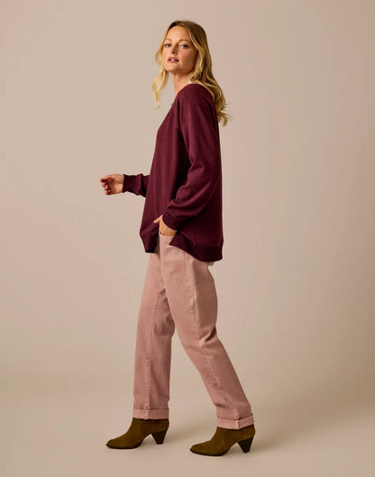 Alena Supersoft Top: Sangria Heather