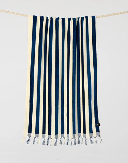 Cabana Fringe Premium Woven Towel: Deep Pool