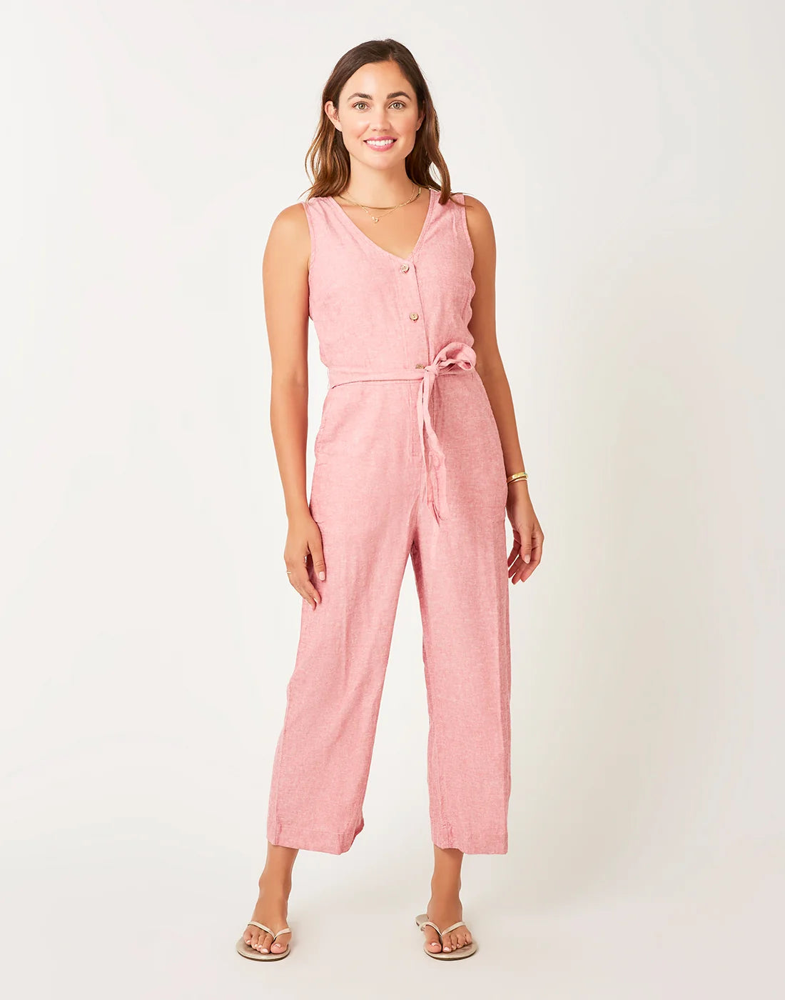 Bonfire Jumpsuit: Lt. Red Chambray