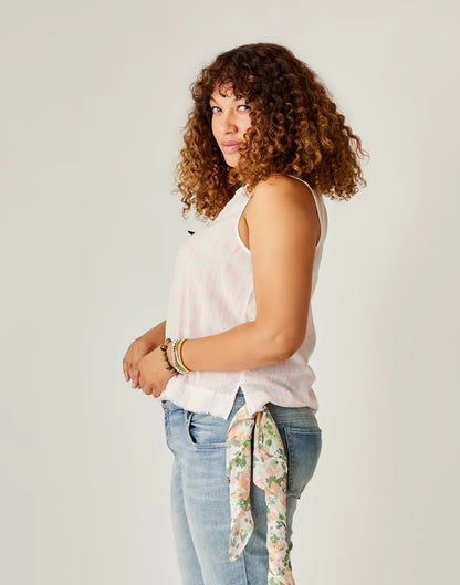Dylan Tank: Electric Coral Ikat - FINAL SALE