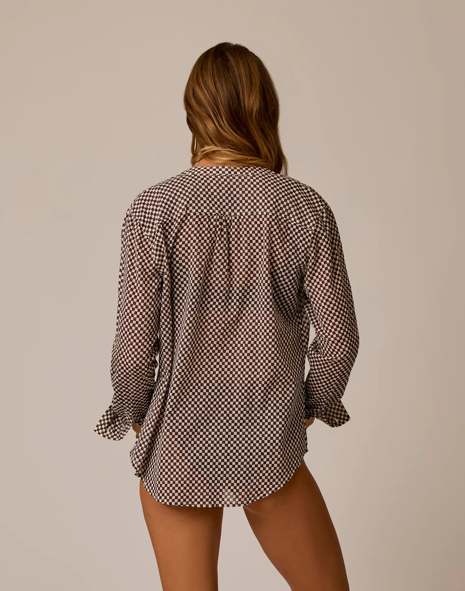 Dylan Gauze Tunic: Coco Check