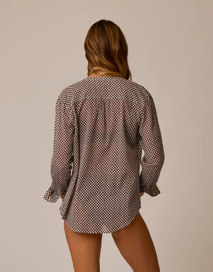 Dylan Gauze Tunic: Coco Check