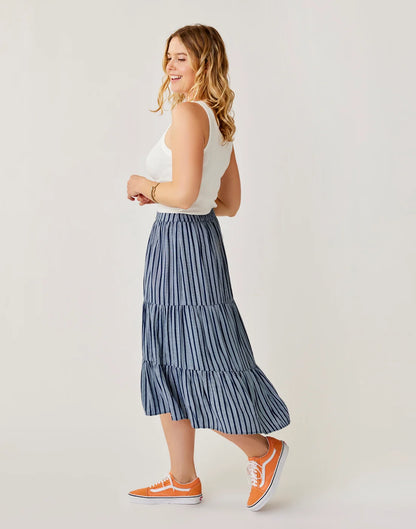 Grace Skirt: Navy Stripe