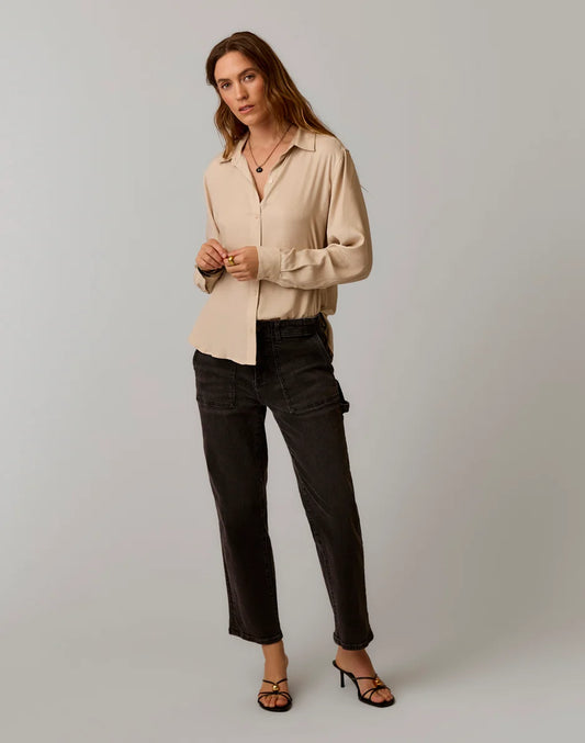 Corey Denim Pant: Washed Black