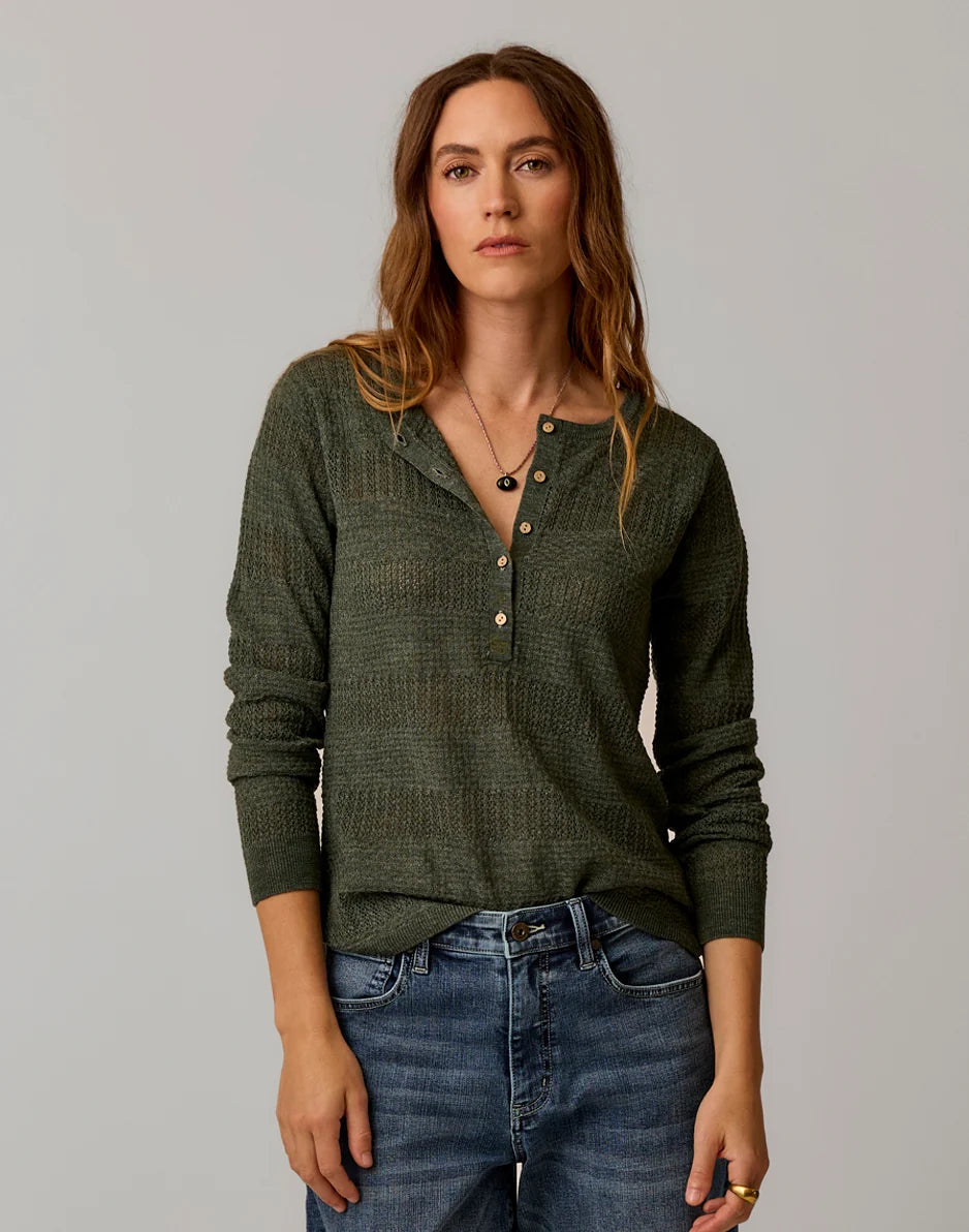 Amara Pointelle Sweater: Hazel Heather