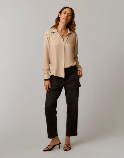 Corey Denim Pant: Washed Black