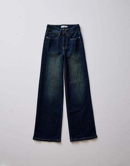 Audrey Wide Leg: Dark Rinse