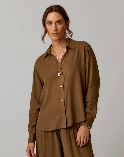 Angela Kindsilk Top: Teak