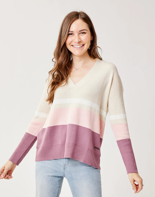 Aurora Sweater: Birch Colorblock