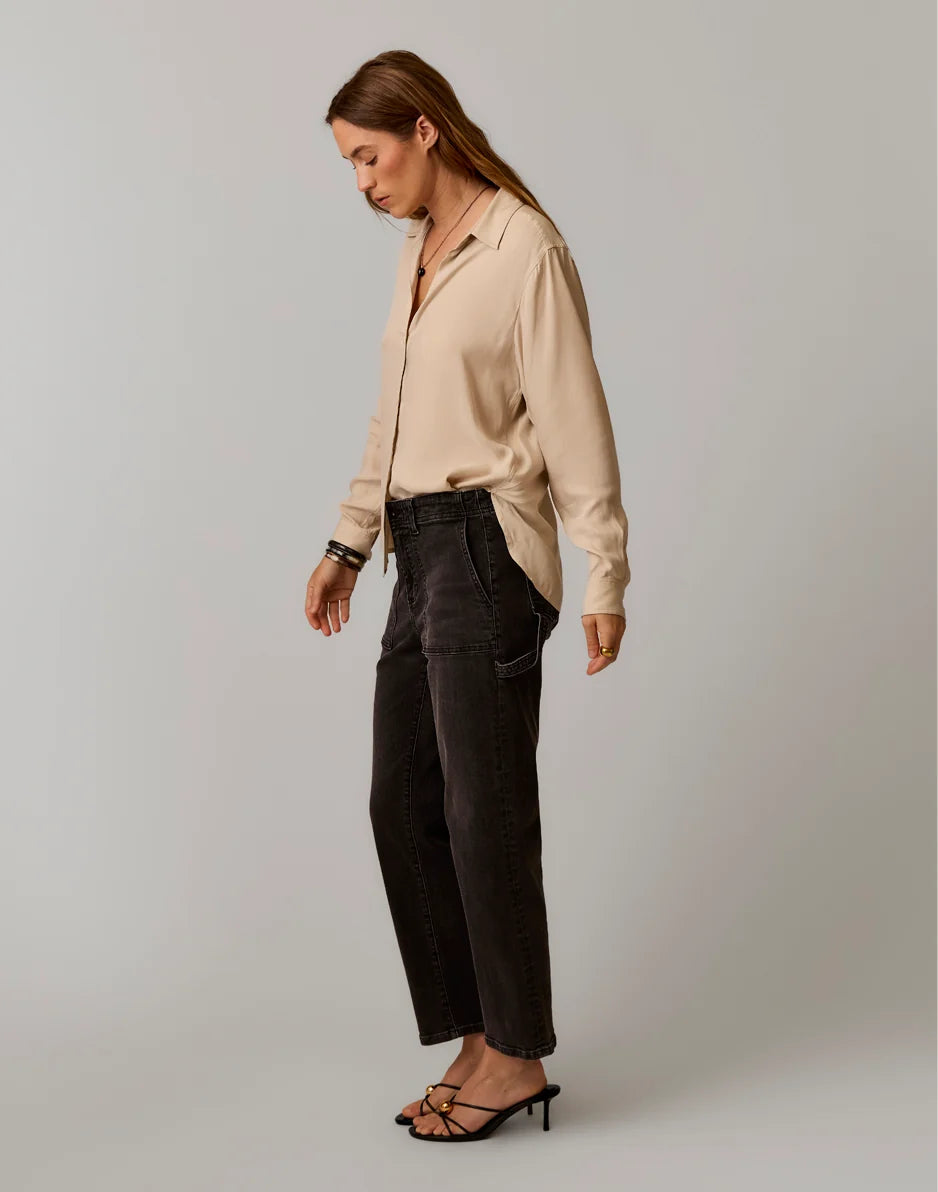 Corey Denim Pant: Washed Black