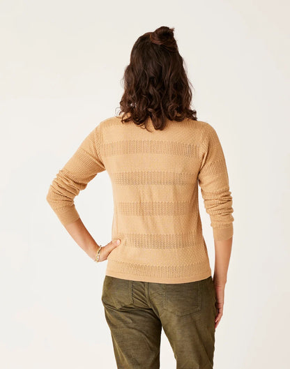 Amara Pointelle Sweater: Camel