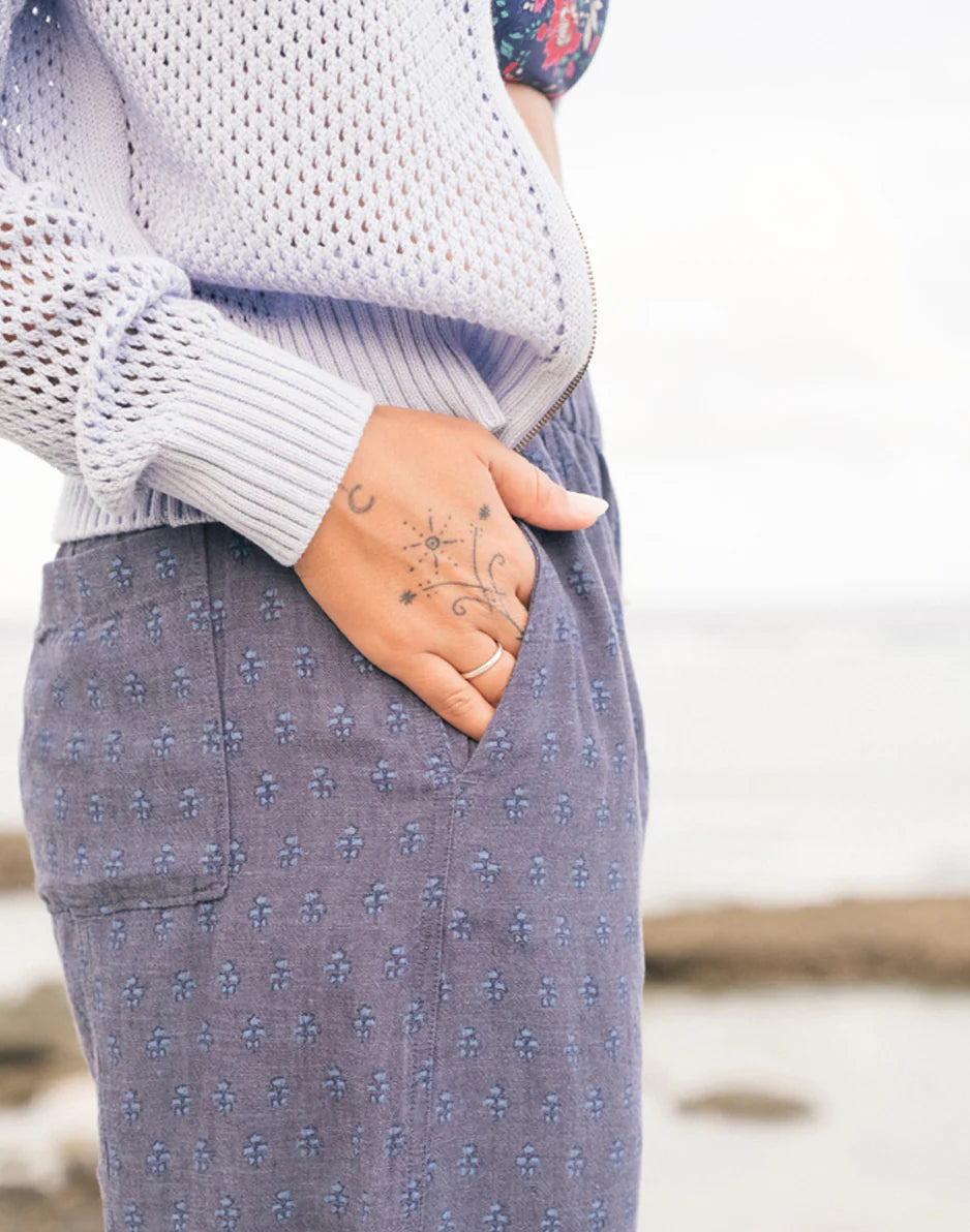 Freya Linen Pant: Tossed Batik