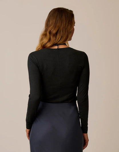 Lea Tissue Crewneck: Black