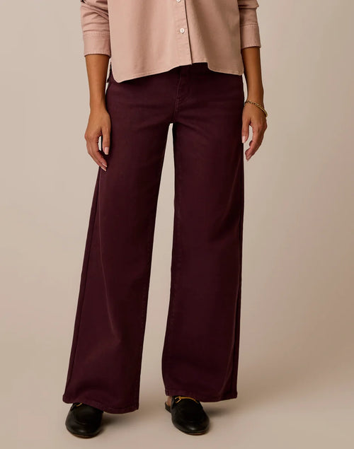 Audrey Wide Leg: Dark Plum