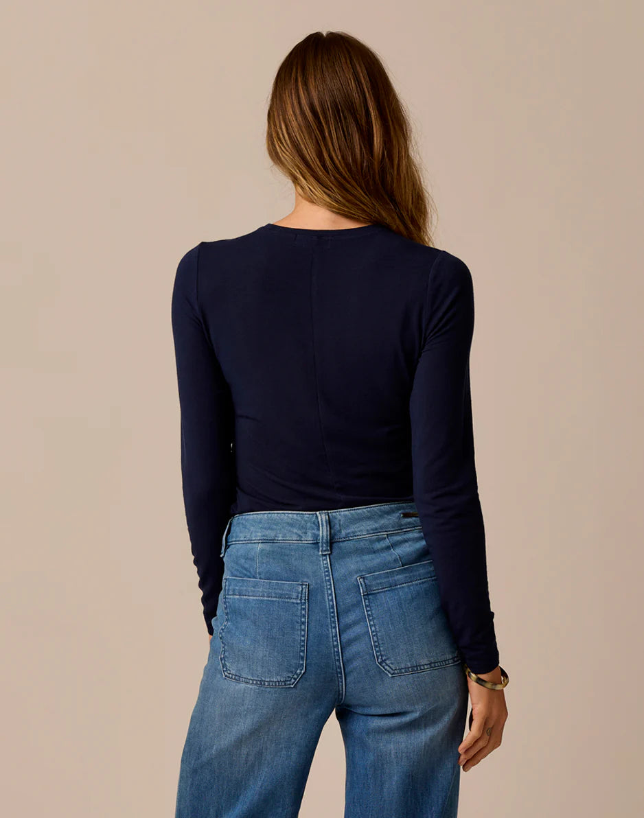 Lea Tissue Crewneck: Navy