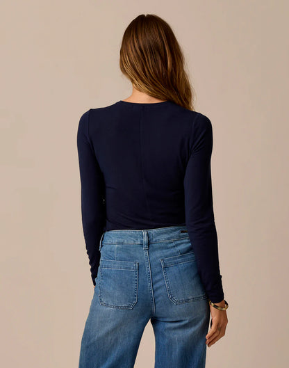 Lea Tissue Crewneck: Navy