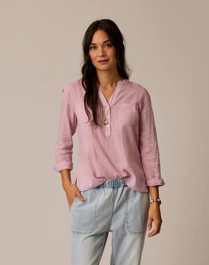 Dylan Textured Shirt: Light Dusk