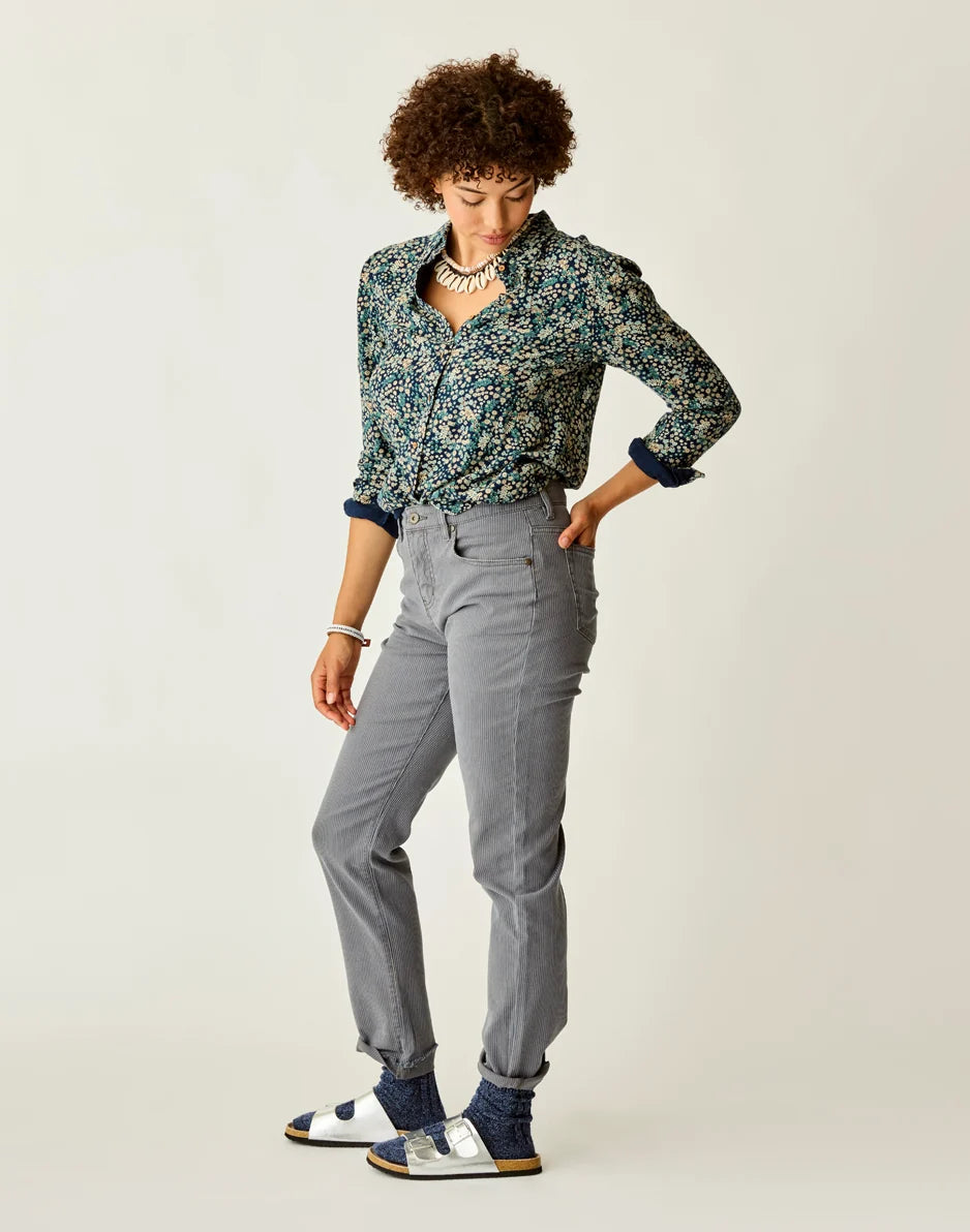 Carson Hi Rise RR Stripe: Pewter Overdye - FINAL SALE