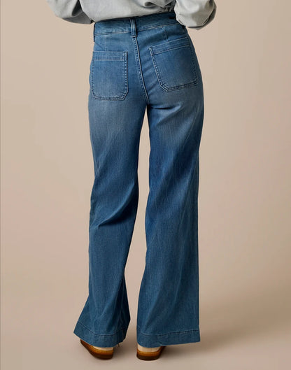 Farrah Lightweight Denim Wide Leg: Magnolia