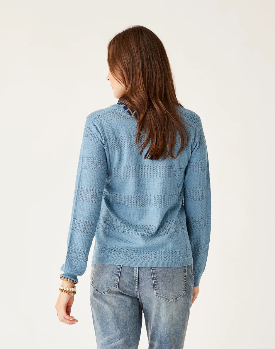 Amara Pointelle Sweater: Storm - FINAL SALE