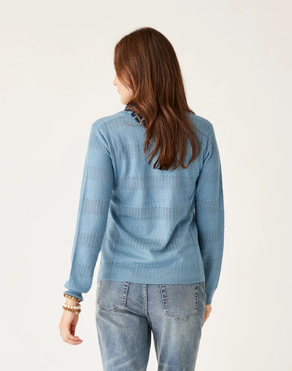 Amara Pointelle Sweater: Storm - FINAL SALE