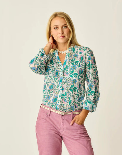 Dylan Gauze Tunic: Cloud Multifloral