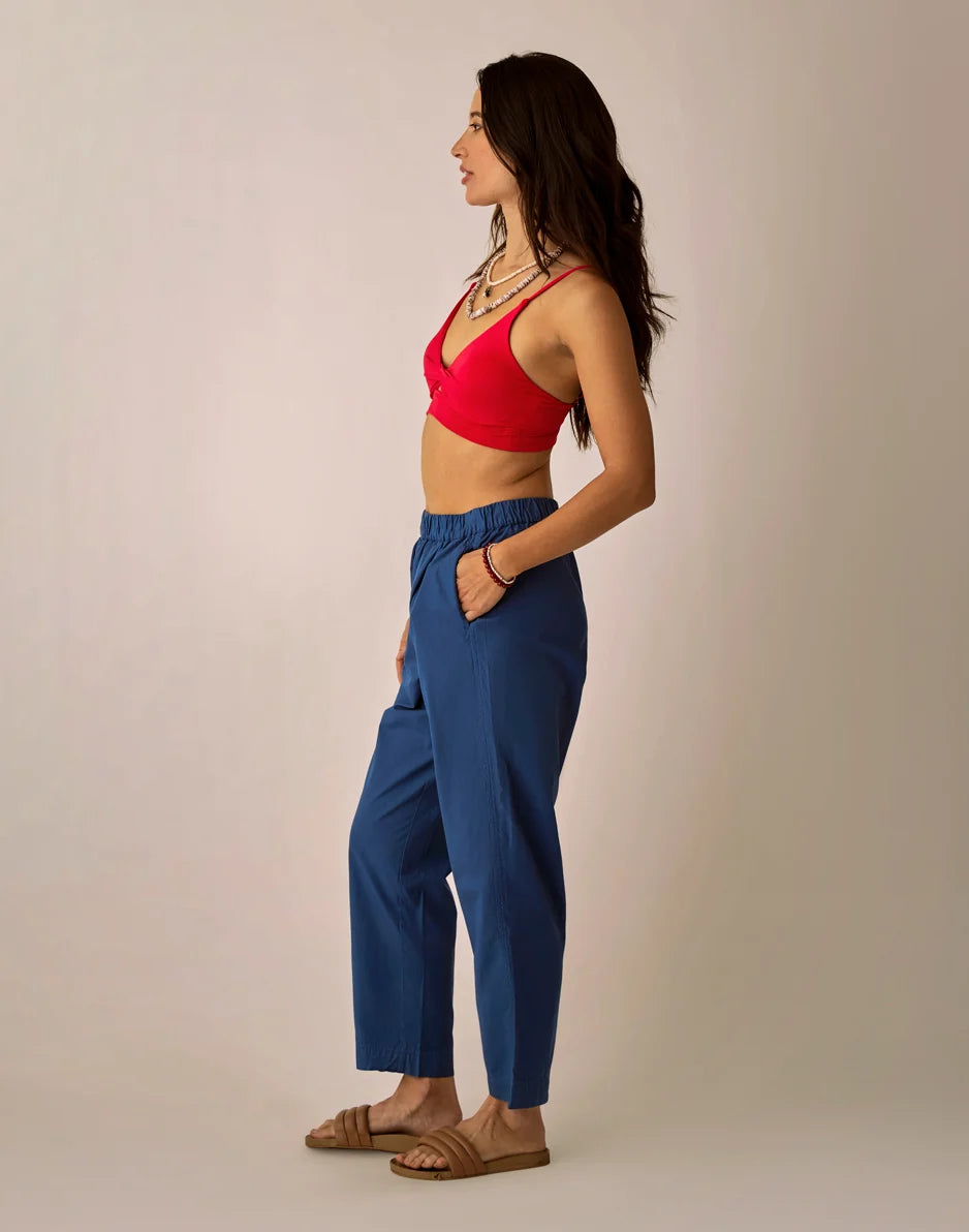 Ada Poplin Pant: Vintage Blue
