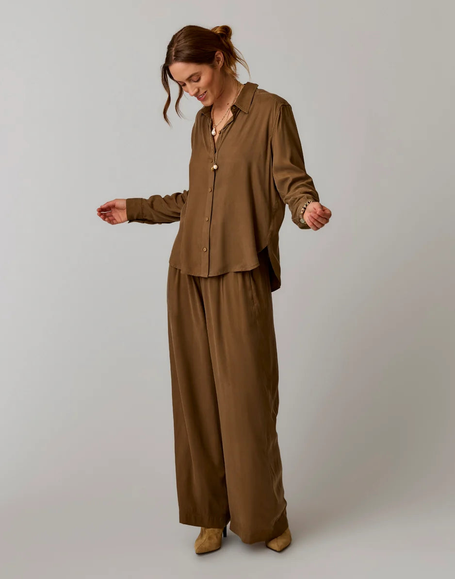 Angela Kindsilk Top: Teak