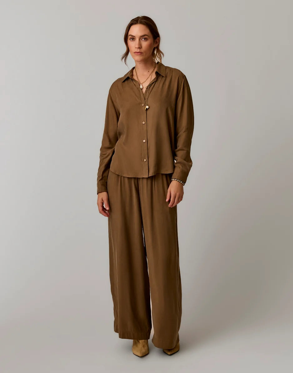 Angela Kindsilk Top: Teak