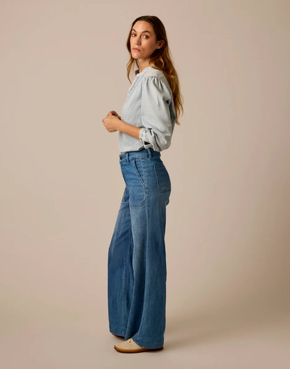 Farrah Lightweight Denim Wide Leg: Magnolia