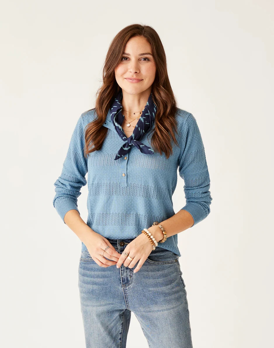 Amara Pointelle Sweater: Storm - FINAL SALE