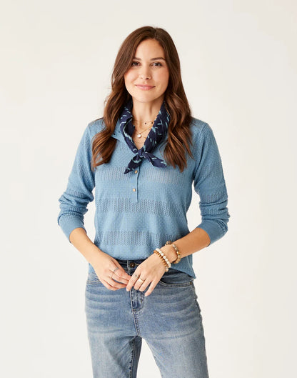 Amara Pointelle Sweater: Storm - FINAL SALE