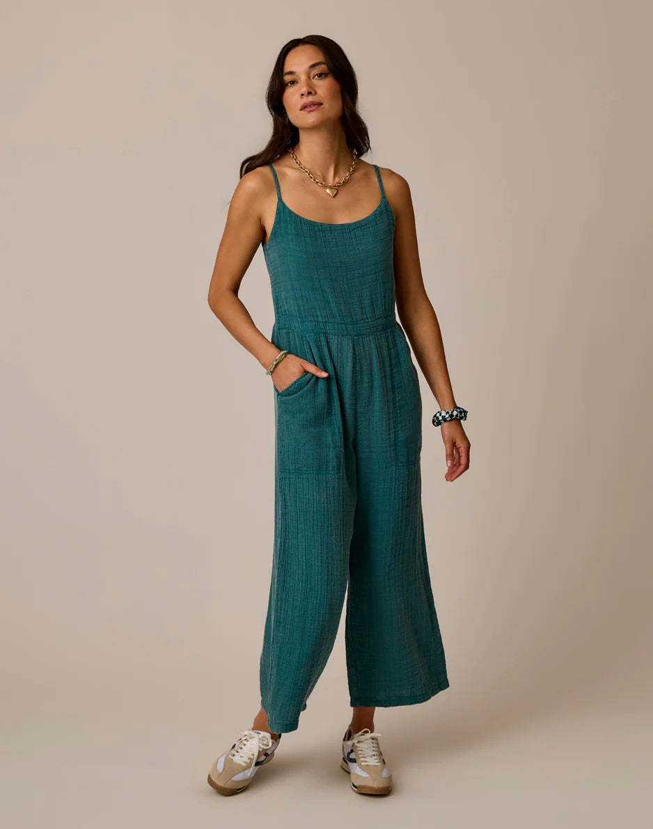 Knox Gauze Jumpsuit: Nightdive Acid Wash