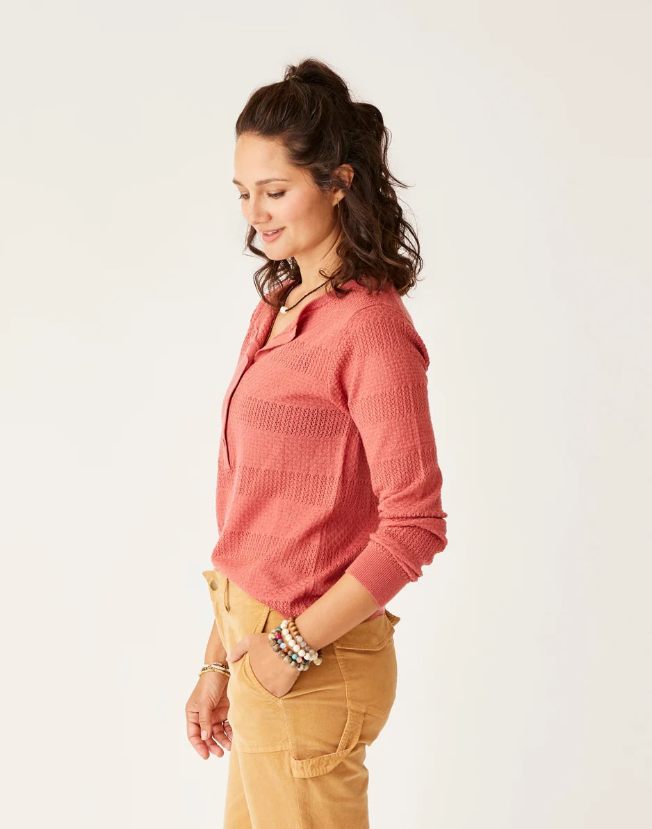 Amara Pointelle Sweater: Henna - FINAL SALE