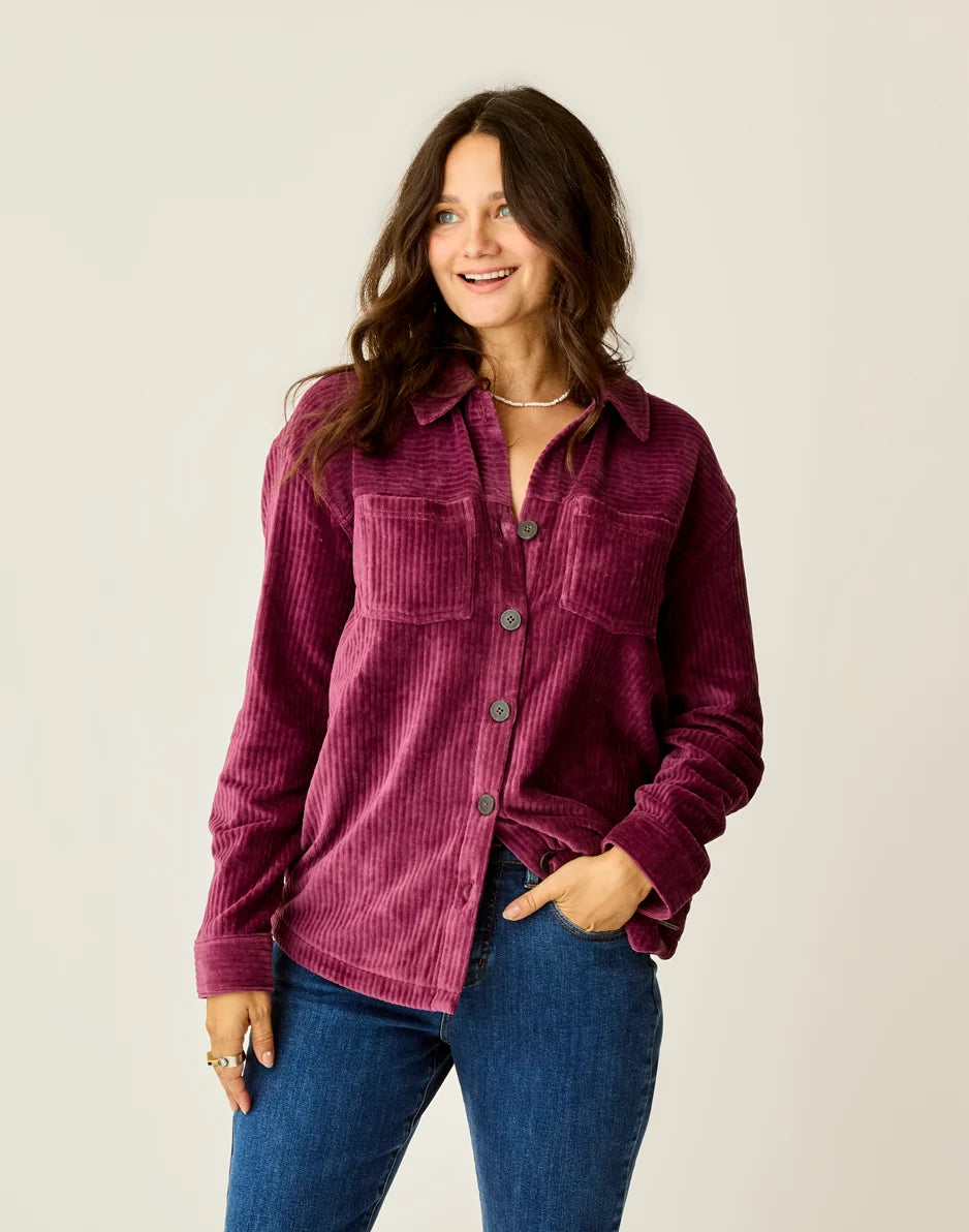 Hudson Stretch Cord Shacket: Nirvana